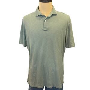 PETER MILLAR Sage Pima Cotton Polo Shirt Top Men size L QUAD embroidery